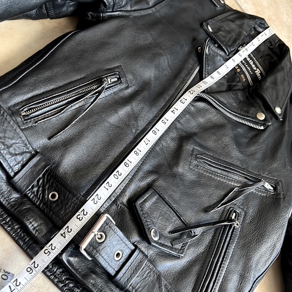 Leather Men Brand Vintage Real Leather Motorcycle Moto Biker Jacket size 36 - Picture 15 of 15
